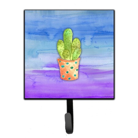 Carolines Treasures Cactus Blue & Purple Watercolor Leash or Key Holder BB7363SH4